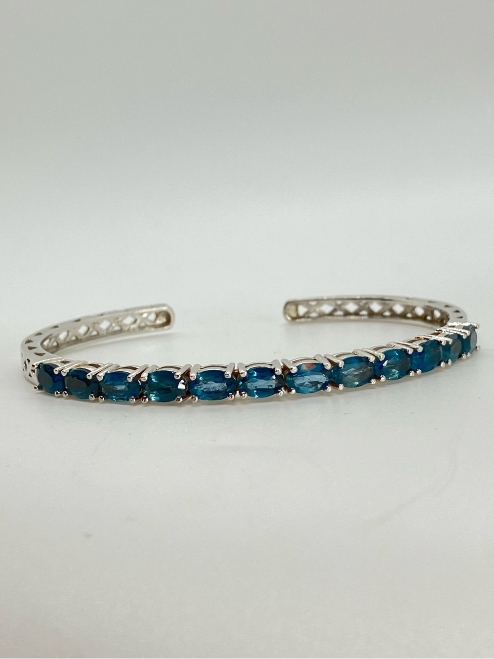 Colleen Lopez 925 London Blue Topaz Cuff Bracelet 5.04 ctw 10g